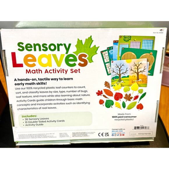 Sensory Leaves Math Activity Set Pattern Play Shape Puzzle Math Counters Sorting - Picture 5 of 6